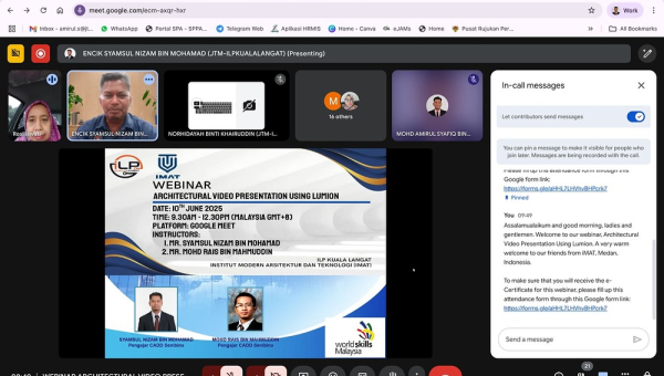 Webinar Architectural Video Presentation Using Lumion Sempena Hari TVET Negara 2025